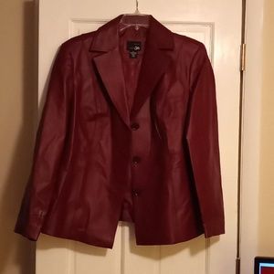 Womens red leather jacket